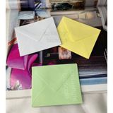 10 Adet Sevimli Küçük Mesaj Zarfı Seti - 7x9 cm Karışık Renkli (Yeşil, Beyaz, Sarı) Tebrik