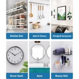 10 Adet Süper Güçlü Çerçeve Askısı Vidalı Kanca Yapışkanlı Raf Tutucu Askı Şeffaf