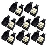 10 Adet Usb 2.0 Female 4 Pin Usb Dişi Soket Plastik Kapaklı Usb Fiş Konektör Dıy