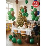 10 Adet Yeşil Metalik Balonlar ✨ Parti & Kutlama Paketi