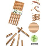 10 Çift - 20 Adet Yıkanabilir Ik Bambu Çin Yemek Çubuğu Chops