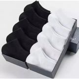 10 Çift Ekonomik Paket Unısex Patik Çorap - Siyah-Beyaz - 36 - 44