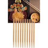 10 Çift Yıkanabilir Organik Ahşap Bambu Yemek Çubuğu, Sushi Noodle Japon Çin Yemek Çubuğu Bambu Kahv