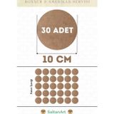 10 cm Çap 30 Adet Supla Amerikan Servis Runner MDF Duralit Magnet Altı Ahşap 3 mm (2,7 mm) Kalınlık