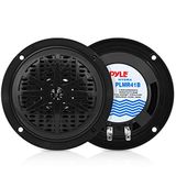 10 cm Çift Deniz Hoparlörleri - Su geçirmez ve Hava Koşullarına Dayanıklı Dış Mekan Ses Stereo Ses Sistemi Polipropilen Konili, Kumaş Surround ve Düşük Profil Tasarım - 1 Çift - PLMR41B (Siyah)