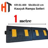 10 cm Kauçuk Rampa Seti 1 Metre - Otopark Rampası, Kablo Kanallı, Kaldırım Rampası 50 x 30 x 10 cm