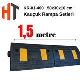 10 cm Kauçuk Rampa Seti 1,5 Metre - Otopark Rampası, Kablo Kanallı, Kaldırım Rampası 50 x 30 x 10 cm