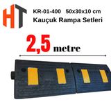 10 cm Kauçuk Rampa Seti 2,5 Metre - Otopark Rampası, Kablo Kanallı, Kaldırım Rampası 50 x 30 x 10 cm
