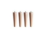 10 cm Konik Ahşap Mobilya Ayağı, 4 Adet, Konik Tasarım, M8 Vidalı Montaj, Ham Renk Tabure, Puf, Berjer