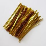 10 Cm Poşet Bağlama Teli Gold Rengi