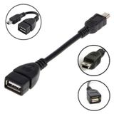 10 Cm. Usb 2.0 Dişi To Mini Usb B 5 Pin Dönüştürücü Otg Kablo