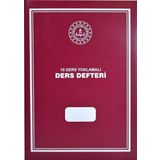10 Ders Yoklamalı Ders Defteri 28X41 Kırmızı Plastik Kapak
