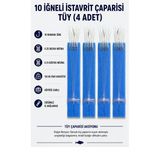 10 İğneli İstavrit Çaparisi Tüy(4 Adet) 10 Numara İğne 0.25 Beden 0.15 Köstek 150 Gr Atar Kapasitesi Köpüğe Sarılı Düğümlü El Bağlaması