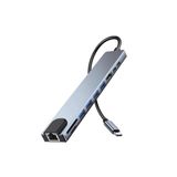 10-in-1 USB C Çoklayıcı, HDMI, RJ45 Ethernet, SD/TF Kart, USB 3.0/2.0 Bağlantı Noktaları, 100W PD Şarj, Gümüş