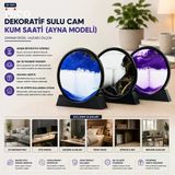 10 INC - 25CM RENKLİ SULU CAM KUM SAATİ HAREKETLİ AYNA MODELİ (5680)