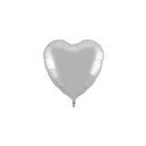 10" Kalp Folyo Balonlar 5Li, Gri