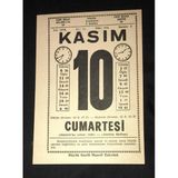 10 Kasım 1979 Cumartesi Büyük Saatli Maarif Takvimi Yaprağı (Sahafiye Kitap)