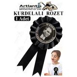 10 Kasım Atatürk Kurdelalı Rozet 1 Adet Siyah Yaka Rozeti Çocuk Bayram Etkinlik 15 Cm Kokart