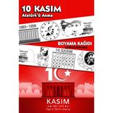 10 Kasım Temalı Dev Boyama Kağıdı 2,5metre Rulo Boyama Kağıdı - Çocuk Eğitici Boyama