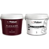 10 kg / 7,5lt Polisan Elegans Silinebilir Iç Cephe Duvar Boyası Yarı Mat Model + 10 kg Polisan Tavan Ultra Tavan Boyası 2li Set - Görkemli Gri