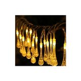 10 LED 2 Metre Sarı Kristal Su Damlası Güneş Enerjili LED Işık Solar Bahçe Ağaç Lamba Aydınlatması - 1 m - Çok Renkli