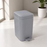 10 Lt Amortisörlü Pedallı Çöp Kovası, Gri Sessiz Kapaklı Banyo Mutfak ve Ofis Çöp Kutusu, Dar Alanlara Uygun Modern Plastik Pedallı Çöp Kovası (antrasit)