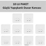 10 Lu Güçlü Kendinden Yapışkanlı Kancalar Köşe Rafı Banyo Rafı Duş Rafı Kancası Gri Tr - 001-Renkli