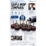 10 LU Mini Flap Saplı Mop Zımpara Gravür Dremel Uyumlu Çapak Alma Zımparası 31.5x10x3.17mm 723587