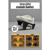 10 Lu Set Çiftli Ayakkabı Rampası & Ayakkabılık Düzenleyici & Organizer