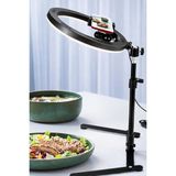 10 Masaüstü Ring Light Çekim Standı – 30-47,5 cm Ayarlanabilir Yükseklik, Telefon Tutuculu Ürün Video &amp; Fotoğraf Çekim Selfie Işığı Tripod, CZ-035, Siyah