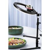 10" Masaüstü Ring Light Çekim Standı – 30-47,5 cm Ayarlanabilir Yükseklik, Telefon Tutuculu Ürün Video & Fotoğraf Çekim Selfie Işığı Tripod, CZ-035, Siyah