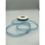 10 Metre 10 mm Organze Kurdele Puanlı - Mavi