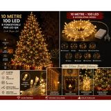10 Metre 100 LEDLİ Gün Işığı Peri Led Işık 8 Fonksiyon Dekoratif Yılbaşı Ağacı Parti Ev Oda Süsleme