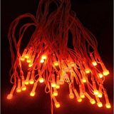 10 Metre 220 Vold Sabit Aydınlatma Yılbaşı-Dekor Ledi 38 LED Işık- Fişli - Turuncu