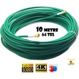 10 Metre 64 Tel Gold Uçlu Rg6 U4 (Yeşil) Hazır Uydu Anten Kablosu 4K Full Hd 1080 - İç-Dış Mekan