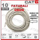 10 METRE CAT6 BİLGİSAYAR İNTERNET MODEM ARA KABLOSU CAT6