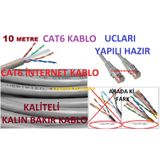 10 METRE CAT6 İNTERNET PATCH KABLO 10 MT CAT 6 RJ45 UTP