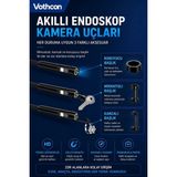 10 Metre Çift Kameralı iOS/Android Uyumlu Yılan Endoskop Kamera 8mm 2MP LED'li Sert Kablo