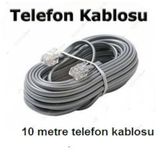 10 Metre Hazir Soketli Telefon Adsl Modem Hat Kablosu