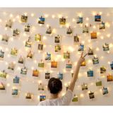 10 Metre Pilli Peri Led Işık 50 Adet Küçük Mandal Fotoğraf Asma Seti
