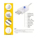 10 Metre Sarı 100 LED Işıklar Işıkları 8 Mod Rgb Işıkları USB Sarı Renkli Işık Dize Işıkları Tel Fonksiyonlu Süsleme Ince Telli Aydınlatmalı Şerit LED