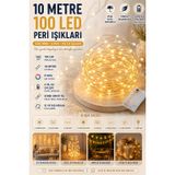 10 Metre SARI 100 LED Işıklar Peri Işıkları 8 MOD RGB Işıkları Işık Peri Dize Işıkları Tel Fonksiyonlu Süsleme İnce Telli Aydınlatmalı Şerit Led Yılbaşı Işık Yılbaşı Süsü