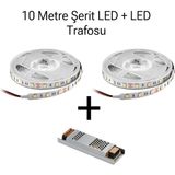 10 Metre Şerit LED Set, Gün Işığı, 5 Amper Trafo ile Iç Mekan Aydınlatması - Altın