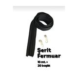 10 Metre Siyah Fermuar + 20 Başlık Siyah