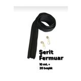 10 Metre Siyah Fermuar + 20 Başlık