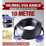 10 METRE VGA KABLOSU LAPTOP TV ARASI MÖNİTÖR ARASI KABLO KÖMÜRLÜ