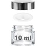 10 ml Cam Kavanoz Şeffaf 10 cc Mini Krem Kavanozu Aynalı Kapaklı Lip Balm 1 Adet - Şeffaf - Gri
