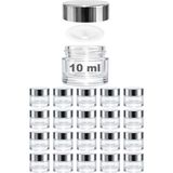 10 ml Cam Kavanoz Şeffaf 10 cc Mini Krem Kavanozu Aynalı Kapaklı Lip Balm 20 Adet - Şeffaf - Gri