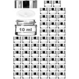 10 ml Cam Kavanoz Şeffaf 10 cc Mini Krem Kavanozu Aynalı Kapaklı Lip Balm 48 Adet - Şeffaf - Gri