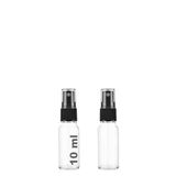 10 ml Kapaklı Siyah Sprey Şeffaf 10 Cc Fısfıs Kolonya Dezenfektan Şeffaf Cam Şişe 2 Adet (Şeffaf Şişe | Siyah Sprey, 10 ml)